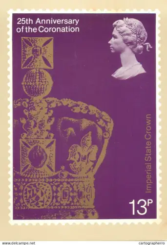 A5424 British stamp designed postcard Jeffery matthews The Imperial State Crown