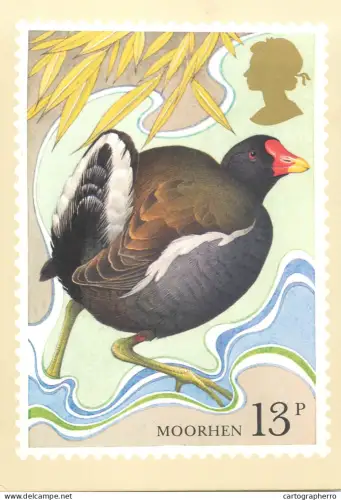 A5424 British stamp designed postcard Michael Warren Moothen