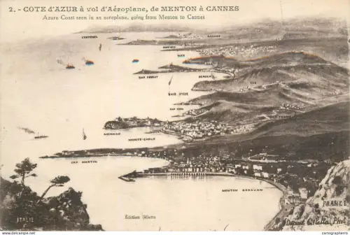 A5837 France Cote d'Azur de Menton a Cannes vue aerienne