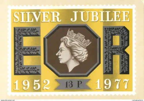A5424 British stamp designed postcard Profesor Richard Guyatt Silver Jubilee