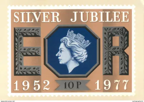 A5424 British stamp designed postcard Profesor Richard Guyatt Silver Jubilee
