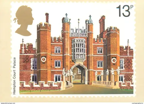 A5424 British stamp designed postcard Ronald Maddoc Hampton Palace