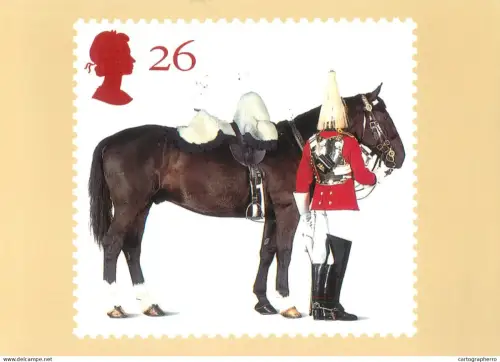 A5424 British stamp designed postcard Jean Luc Benard Queen's Horse Thompsons