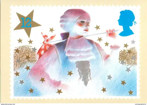 A5424 British stamp designed postcard Adrian George Pantomime principal boy