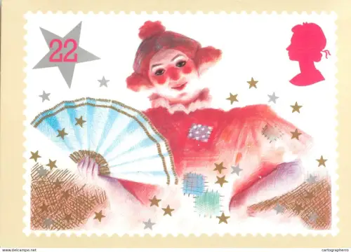 A5424 British stamp designed postcard Adrian George Pantomime