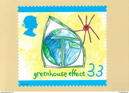 A5424 British stamp designed postcard Sarah Joe Warren Green house effect