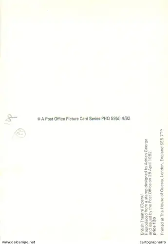 A5424 British stamp designed postcard Adrian George Opera