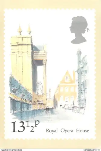 A5424 British stamp designed postcard Sir Hugh Casson The Royal opera house