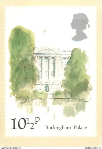 A5424 British stamp designed postcard Sir Hugh Casson Buckingham Palace