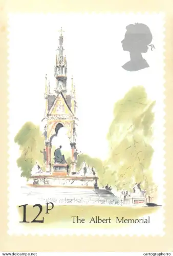 A5424 British stamp designed postcard Sir Hugh Casson The Albert memorial