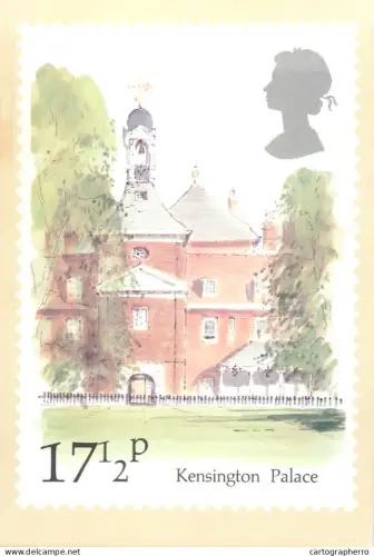 A5424 British stamp designed postcard Sir Hugh Casson Kensington Palace