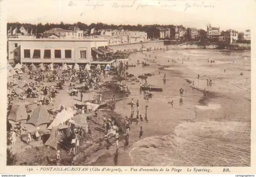 A5837 France Cote d'Argent Royan Pont Aillac vue d'ensemble de la plage - le Sporting