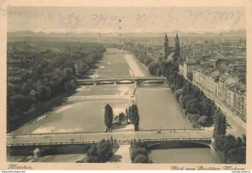 A5837 Germany Munchen Blick vom Deutsche Museum bridges and river view