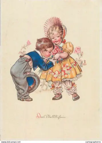 A6213 Children boy kisses a girl's hand