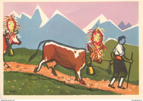 A6213 "Almabtrieb" (the descent of the animals from the mountain) in the Salzburg region, Austria