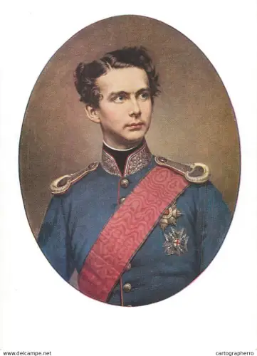A6213 Wilhelm Tauber King Ludwig II of Bavaria portrait postcard