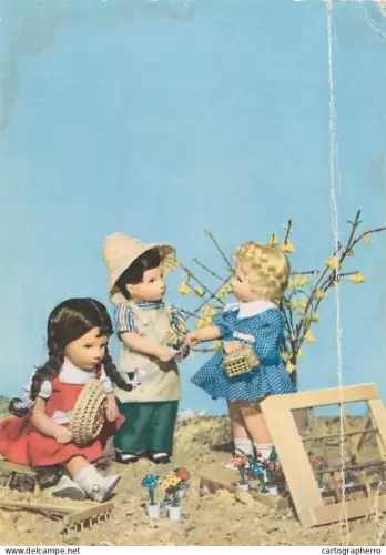A6213 Dolls puppets postcard