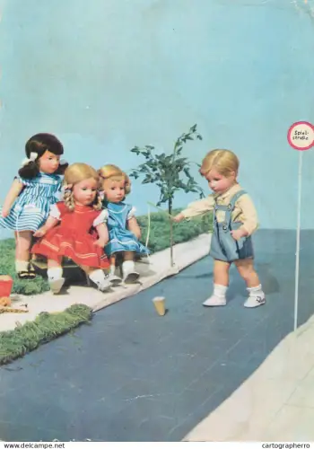 A6213 Dolls puppets postcard