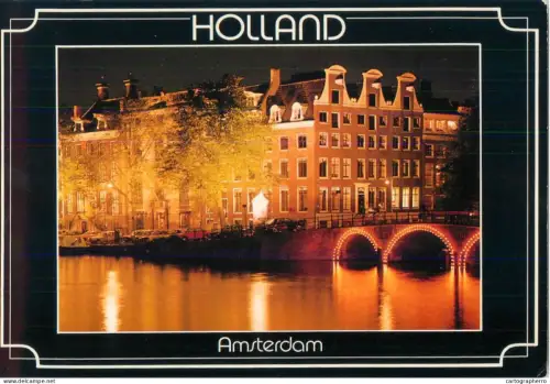 A5757 Netherland Amsterdam Reguliersgracht and Herengracht at night