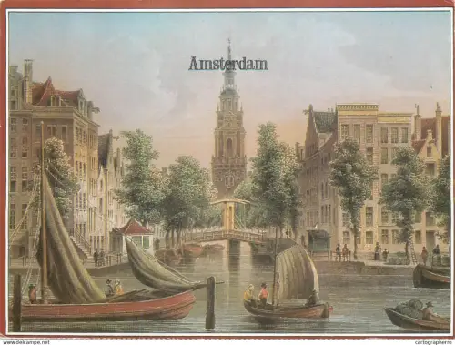 A5757 Netherland Amsterdam Groenburgwal canal and Zuiderkerk church