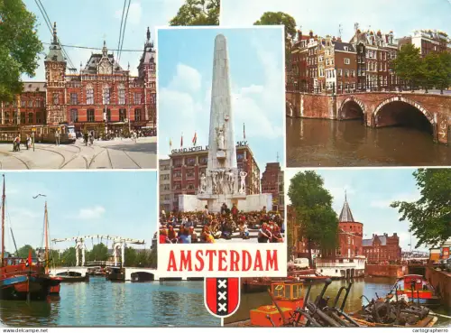 A5757 Netherland Amsterdam Magere Brug Central station National Monument in Dam Square