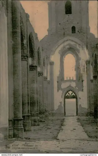 A5893 Belgium Ethe church destroyed in 1914