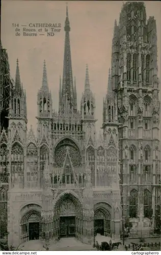 A5893 France Cathedrale de Rouen et Tour de Beurre