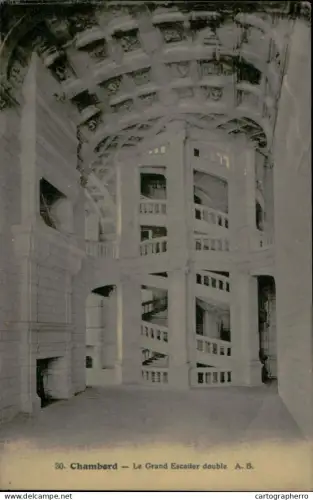 A5893 France Chambord La Grand Escalier double