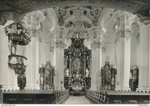 A6216 Postcard Bavaria/Wttbg - Steinhausen Wallfahrtskirche Rococo Art - Real Photo 1964