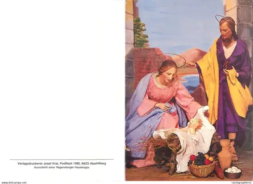 A6216 Christmas greetings card Germany Regensburg Nativity Scene / Hauskrippe - Josef Kral
