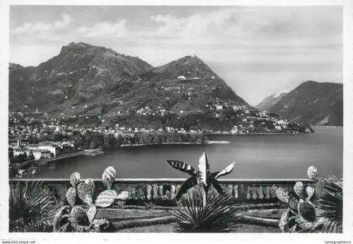 A6216 Postcard Switzerland - Lugano TI and Monte Bre
