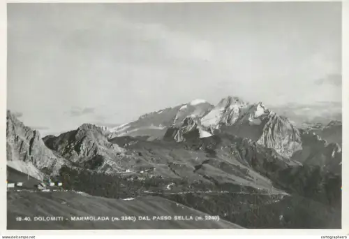 A6216 DOLOMITI - MARMOLADA (m. 3340) DAL PASSO SELLA (m. 2240) cartolina vera fotografia