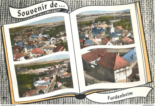 A6216 CPSM France Furdenheim (Bas-Rhin) Aerial Views & Village Panorama