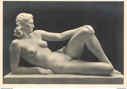 A6215 Vintage Art Postcard - Fritz Klimsch "Die Woge" Marble Act - Unposted