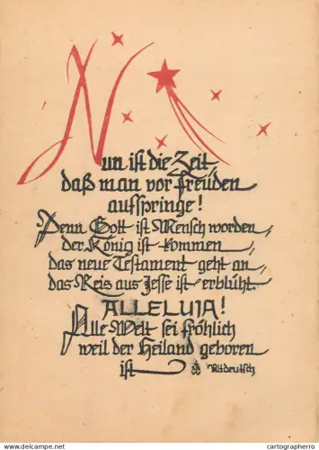 A6215 Philosophy Script Gothique Rouge / Noir Nun ist die Zeit... Noël / Chant de Noël Allemand / Religion / Gothique