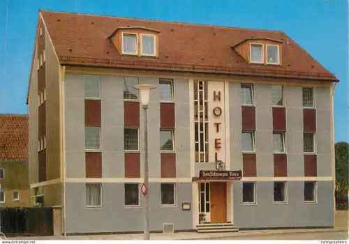 A6215 Hotel restaurant Zum schwarzen Barn Treuchtlingen postcard