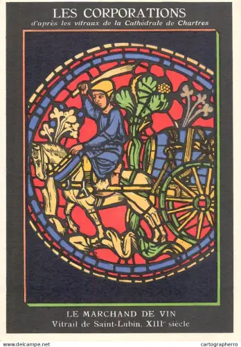 A6215 Vitrail de Saint-Lubin Chartres Le Marchand de vin publicite Aspirine Usines du Rhône Pâte Gingivale Specia