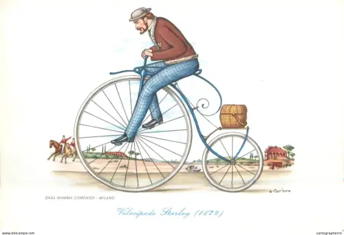 A6215 Velocipede Starley bicycle history postcard 1961
