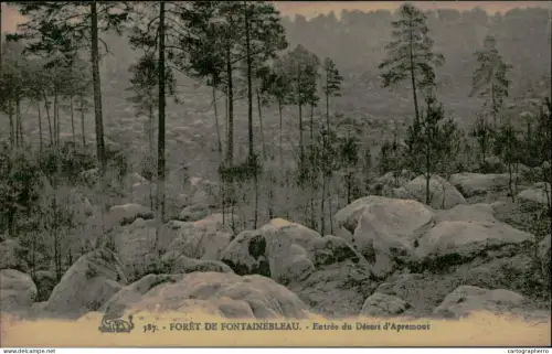 A5891 France Foret de Fontainebleau Entree du Desert d'Apremont