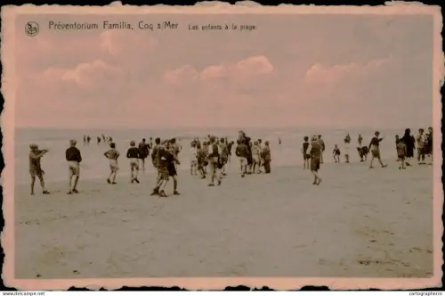 A5891 Belgium Coq sur Mer Les enfants a la plage