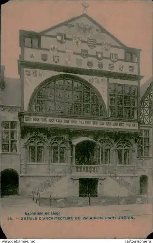 A5891 Belgium Exposition de Liege detail du Palais de l'Art Ancien