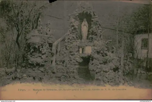 A5890 Belgium Liege Maison de Retraite Grotte de N.D de Lourdes detail view