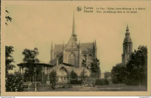 A5890 Belgium Furnes L'Eglise de Sainte Walburge et le Beffroi