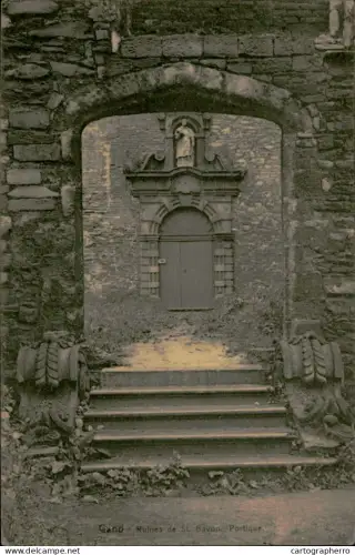 A5890 Belgium Gent St Bavo's Abbey entrance detail view