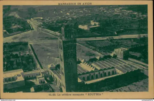 A5889 Morocco Marrakech Mosque Koutubia vue aerienne