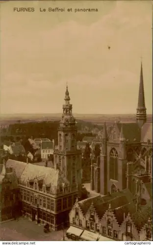 A5888 Belgium Furnes Le Beffroi et panorama