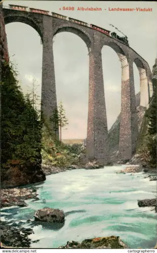 A5888 Switzerland Albulabahn Landwasser Viadukt