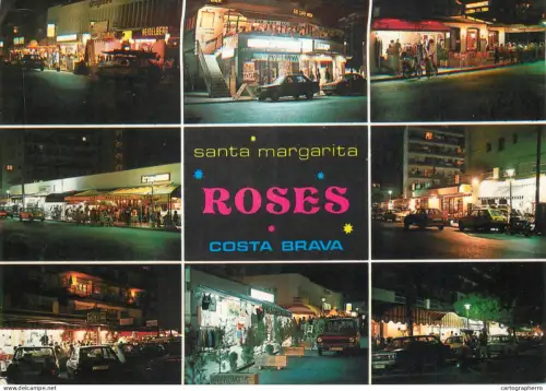 A5661 Spain Costa Brava Roses at night