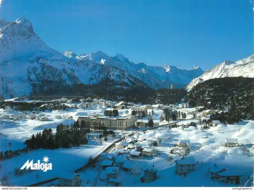 A5586 Schweiz Maloja winter view of the valley
