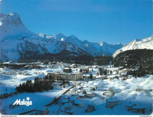 A5586 Schweiz Maloja winter view of the valley